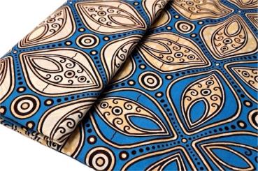 BLUE MOSAIC Afrikanischer Wax Print Stoff